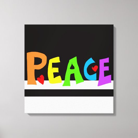 MAZIPOODLES Peace Rainbow  Canvas Afdruk (Voorkant)
