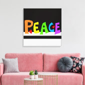 MAZIPOODLES Peace Rainbow  Canvas Afdruk (Insitu (Woonkamer))