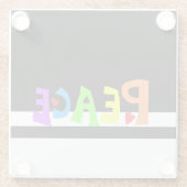 MAZIPOODLES Peace Rainbow Glazen Onderzetter (Achterkant)