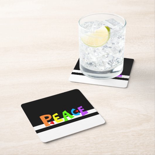 MAZIPOODLES Peace Rainbow Kartonnen Onderzetters (Insitu)