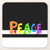 MAZIPOODLES Peace Rainbow Kartonnen Onderzetters (Voorkant)