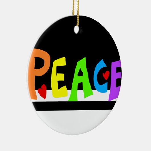 MAZIPOODLES Peace Rainbow Keramisch Ornament (Rechts)