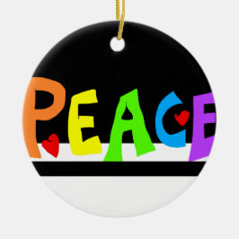 MAZIPOODLES Peace Rainbow Keramisch Ornament