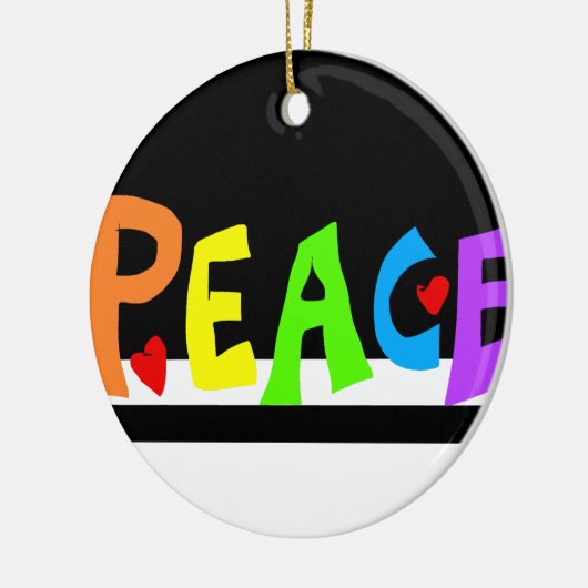 MAZIPOODLES Peace Rainbow Keramisch Ornament (Links)