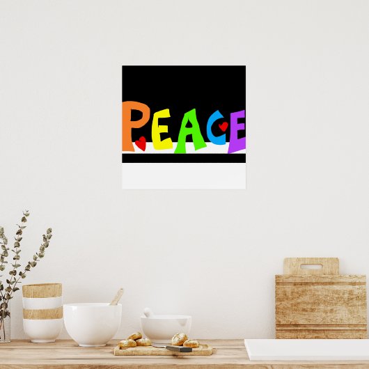 MAZIPOODLES Peace Rainbow Poster (Keuken)