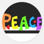 MAZIPOODLES Peace Rainbow Ronde Sticker (Voorkant)