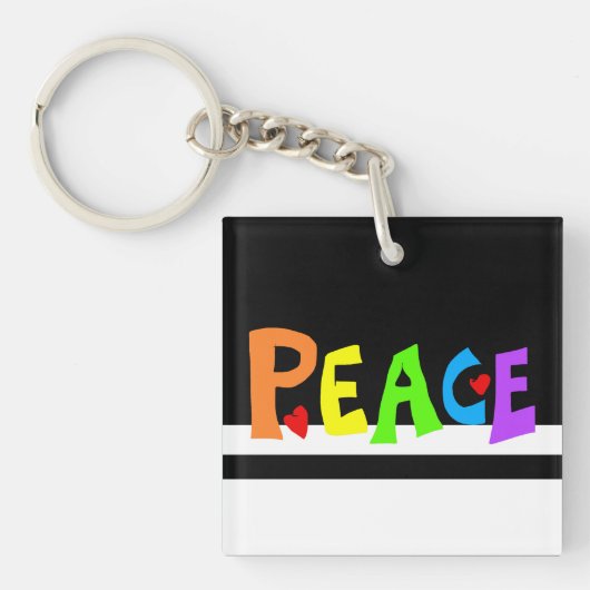 MAZIPOODLES Peace Rainbow Sleutelhanger (voorkant)