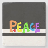 MAZIPOODLES Peace Rainbow Stenen Onderzetter (Voorkant)