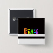 MAZIPOODLES Peace Rainbow Vierkante Button 5,1 Cm (Voorkant /achterkant)