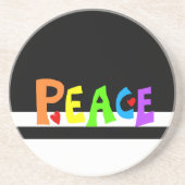 MAZIPOODLES Peace Rainbow Zandsteen Onderzetter (Voorkant)