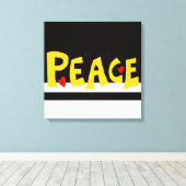 MAZIPOODLES Peace Yellow Canvas Afdruk (Insitu (Houten vloer))