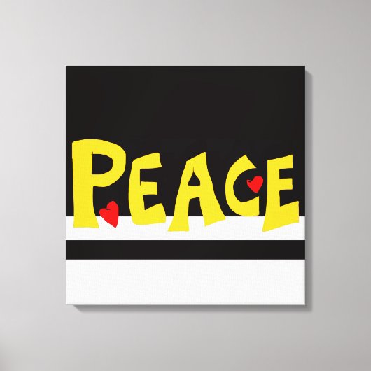 MAZIPOODLES Peace Yellow Canvas Afdruk (Voorkant)