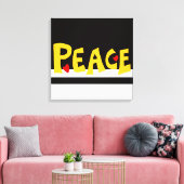 MAZIPOODLES Peace Yellow Canvas Afdruk (Insitu (Woonkamer))