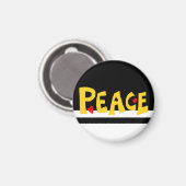 MAZIPOODLES Peace Yellow  Magneet (Voorkant / Achterkant)