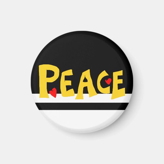 MAZIPOODLES Peace Yellow  Magneet (Voorkant)