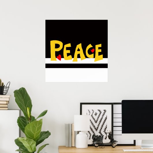 MAZIPOODLES Peace Yellow Poster (Thuiskantoor)