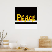 MAZIPOODLES Peace Yellow Poster (Keuken)
