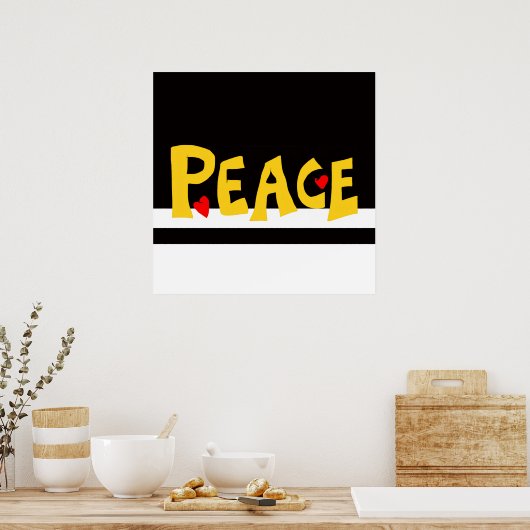 MAZIPOODLES Peace Yellow Poster (Keuken)