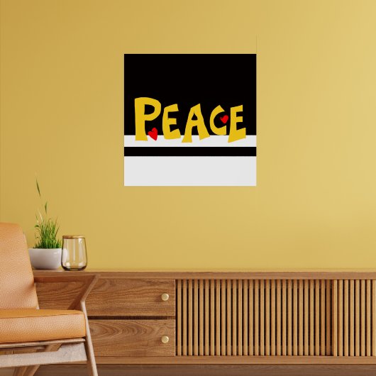 MAZIPOODLES Peace Yellow Poster (Woonkamer 2)