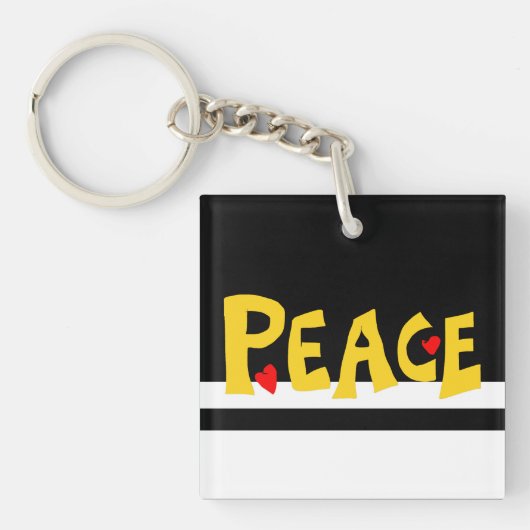 MAZIPOODLES Peace Yellow Sleutelhanger (voorkant)
