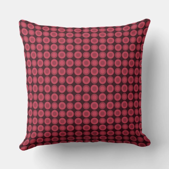 Mazipoodles Polka Dot Donuts - Dusty Red Berry Kussen (Achterkant)