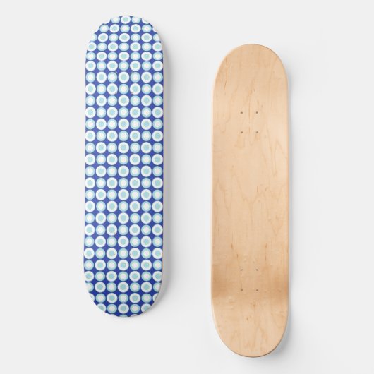 Mazipoodles Polka Dot Donuts - Navy Duck Egg Blue Persoonlijk Skateboard (Voorkant)