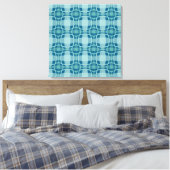Mazipoodles Square Circle Plaid Baby Blue Canvas Afdruk (Insitu (Slaapkamer))