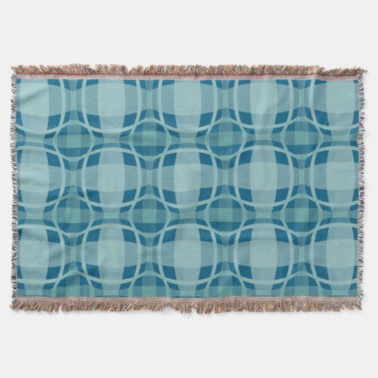 Mazipoodles Square Circle Plaid Baby Blue Deken (Voorkant)