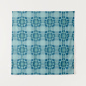 Mazipoodles Square Circle Plaid Baby Blue Wandkleed (Voorkant (horizontaal))