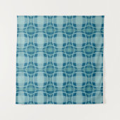 Mazipoodles Square Circle Plaid Baby Blue Wandkleed (Voorkant)
