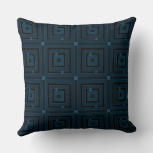 Mazipoodles Square Maze - Zwart Donker Peacock Bla Kussen