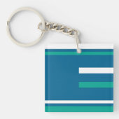 MAZIPOODLES Strepen Spaghetti Teal Sleutelhanger (voorkant)