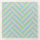 MAZIPOODLES Stripes Spaghetti 54 Herringbone  Glazen Onderzetter (Voorkant)