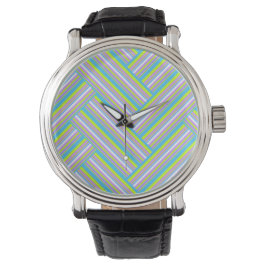 MAZIPOODLES Stripes Spaghetti 54 Herringbone  Horloge