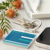 MAZIPOODLES Stripes Spaghetti Teal Sleutelhanger (Voorkant Rechts)