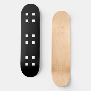 Mazipoodles Vier vierkanten - Zwart Wit Persoonlijk Skateboard