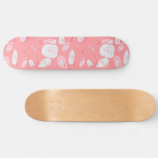 Mazipoodles Vis Rozen Blush Roze Wit Persoonlijk Skateboard (Horizontaal)