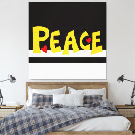 MAZIPOODLES Vrede Geel Canvas Afdruk