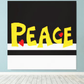 MAZIPOODLES Vrede Geel Canvas Afdruk (Insitu (Houten vloer))