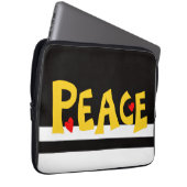 MAZIPOODLES Vrede Geel Laptop Sleeve (Voorkant Rechts)
