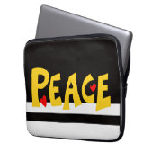 MAZIPOODLES Vrede Geel Laptop Sleeve (Voorkant Links)
