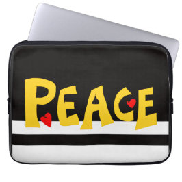 MAZIPOODLES Vrede Geel Laptop Sleeve