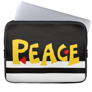 MAZIPOODLES Vrede Geel Laptop Sleeve