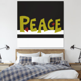 MAZIPOODLES Vrede Olijfgroen Canvas Afdruk