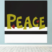 MAZIPOODLES Vrede Olijfgroen Canvas Afdruk (Insitu (Houten vloer))