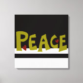 MAZIPOODLES Vrede Olijfgroen Canvas Afdruk (Voorkant)