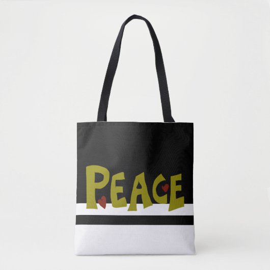 MAZIPOODLES Vrede Olijfgroen Tote Bag (Voorkant)