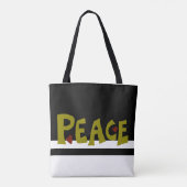 MAZIPOODLES Vrede Olijfgroen Tote Bag (Achterkant)