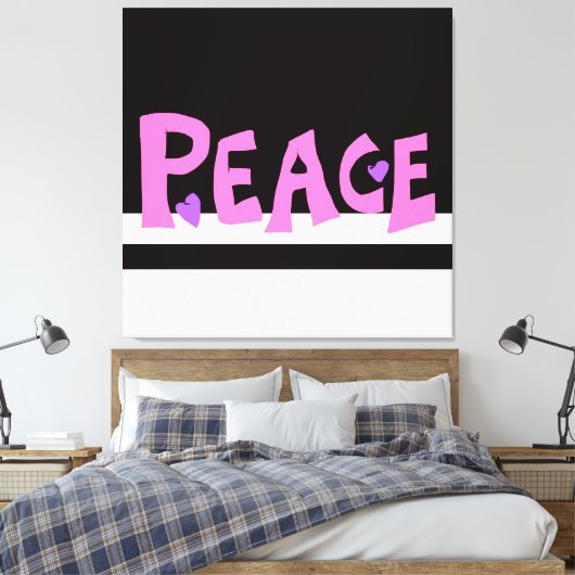 MAZIPOODLES Vredes Roze Canvas Afdruk (Insitu (Slaapkamer))