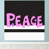 MAZIPOODLES Vredes Roze Canvas Afdruk (Insitu (Houten vloer))